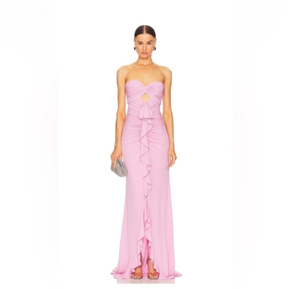 Cinq a Sept Jeanette Dress Strapless Evening Gown in Carnation